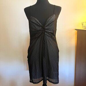 Topshop Sheer Black Cami Dress with Black Velvet Stars